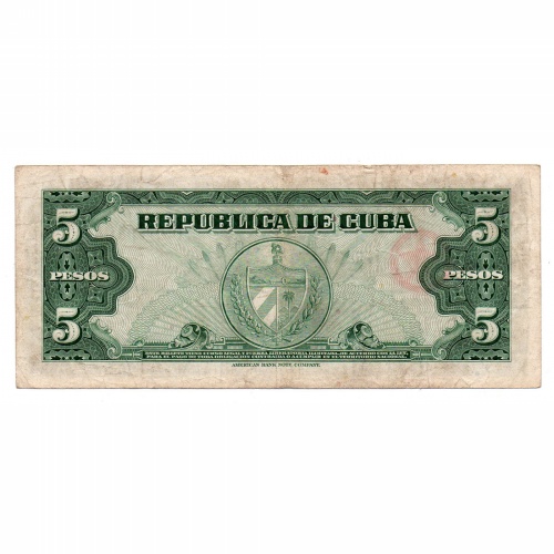 Kuba 5 Pezó Bankjegy 1960 P92