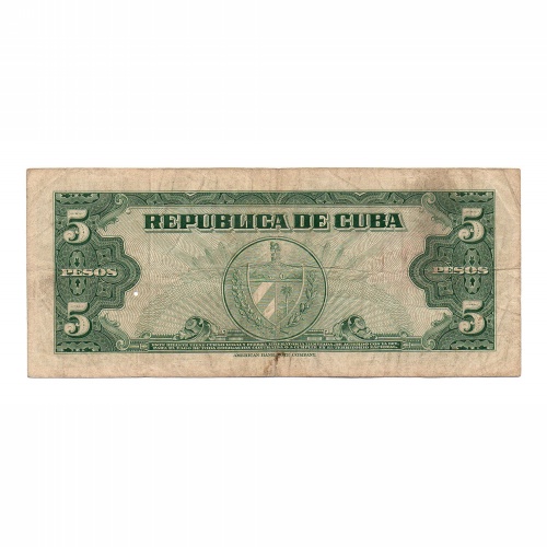 Kuba 5 Pezó Bankjegy 1960 P92