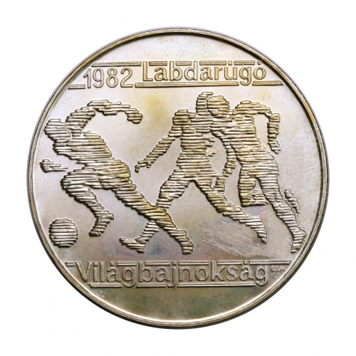 Labdarúgó VB 500 Forint. 1981 3 alakos. BU MNB dísztokos