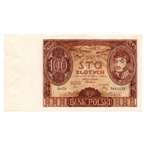 Lengyelország 100 Zloty Bankjegy 1934 P75a M75