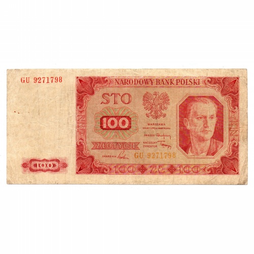 Lengyelország 100 Zloty Bankjegy 1948 P139b M139e keret nélkül