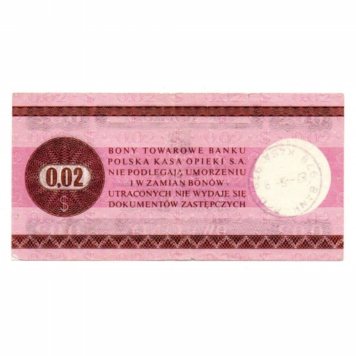 Lengyelország 2 Cent Bankjegy 1979 PSFX35 MB25a