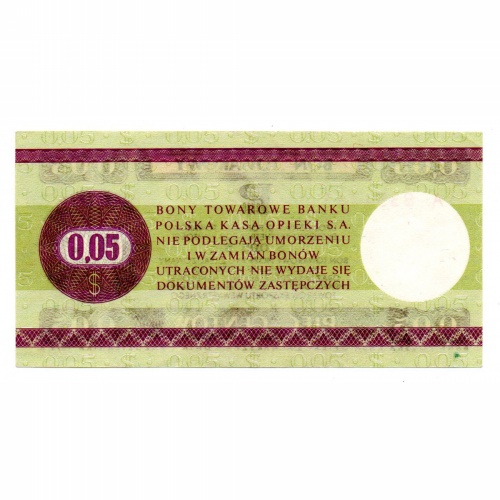 Lengyelország 5 Cent Bankjegy 1979 PSFX36 MB26b