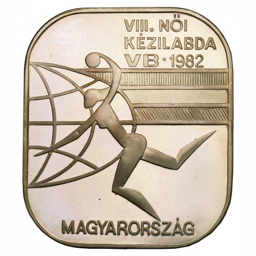 MKSZ VIII. Női Kézilabda VB 1982 ezüst emlékérem PP