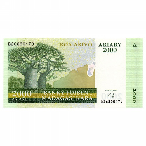 Madagaszkár 2000 Ariary Bankjegy 2009 P90b