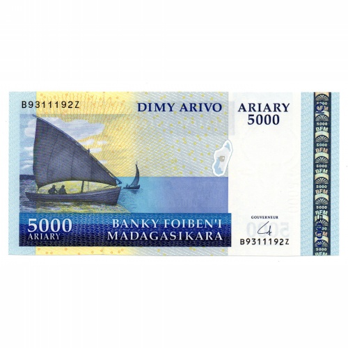 Madagaszkár 5000 Ariary Bankjegy 2009 P91b