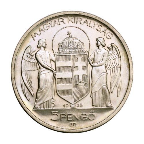 Magyar Királyság Horthy 5 Pengő 1938 jelöletlen ARTEX veret