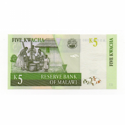 Malawi 5 Kwacha Bankjegy 1997 P36a