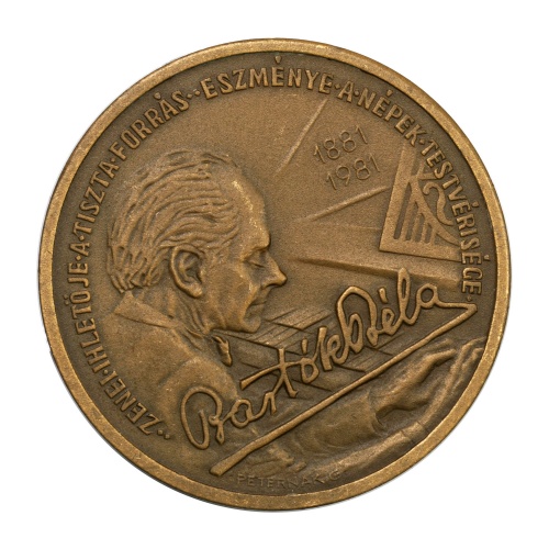 MÉE Bartók Béla Kodály Zoltán bronz emlékérem 1982 Budapest