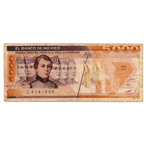 Mexikó 5000 Peso Bankjegy 1987 P88b