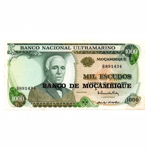 Mozambik 1000 Escudó Bankjegy 1976 P119a