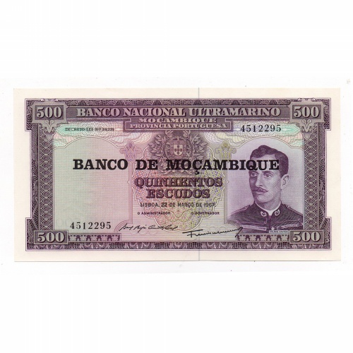 Mozambik 500 Escudó Bankjegy 1976 P118a