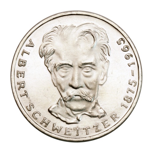 Németország ezüst 5 Márka 1975 G Albert Schweitzer