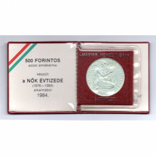 Nők évtizede 500 Forint 1984 BU MNB dísztokos