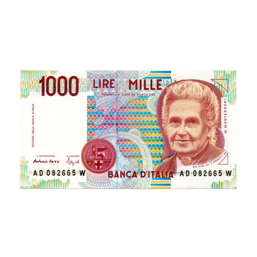 Olaszország 1000 Líra Bankjegy 1990 P114b