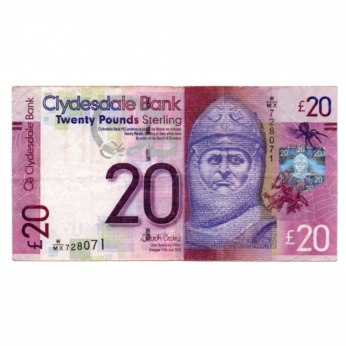 Skócia 20 Font Bankjegy 2015 P229Kd