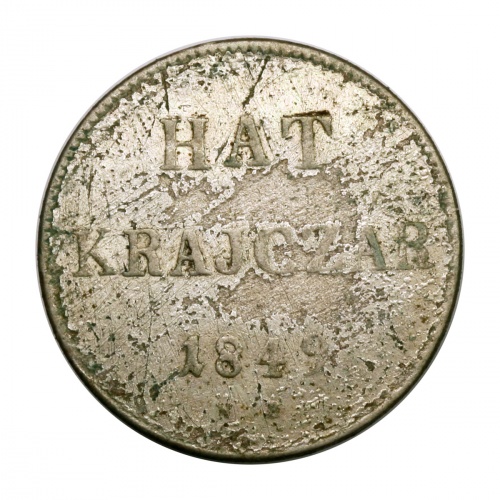 Szabadságharc 6 Krajcár 1849 N-B F