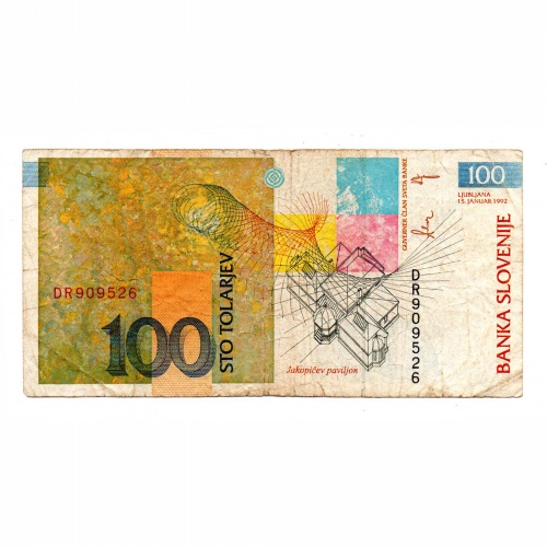 Szlovénia 100 Tolar Bankjegy 1992 P14a 