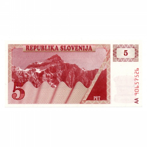 Szlovénia 5 Tolar Bankjegy 1990 P3a