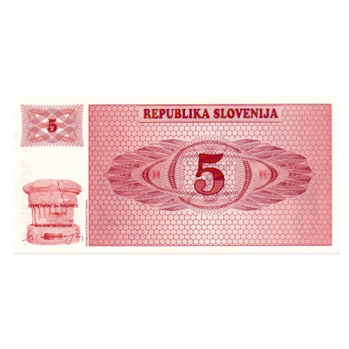 Szlovénia 5 Tolar Bankjegy 1990 P3a