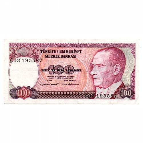 Törökország 100 Lira Bankjegy 1984 P194a