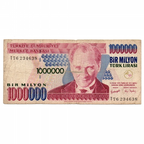 Törökország 1000000 Lira Bankjegy 2002 P213