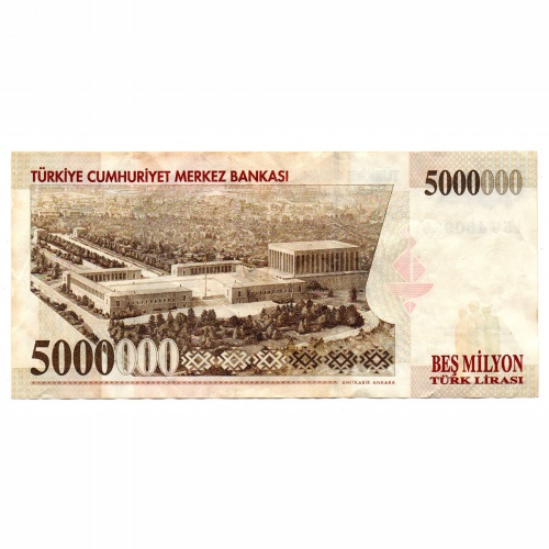 Törökország 5000000 Lira Bankjegy 1997 P210b