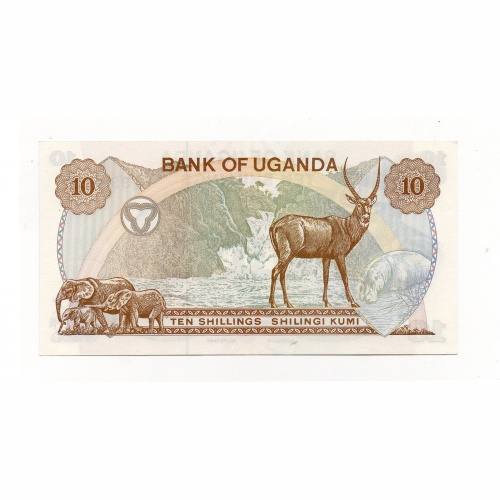 Uganda 10 Shilling Bankjegy 1973 P6c