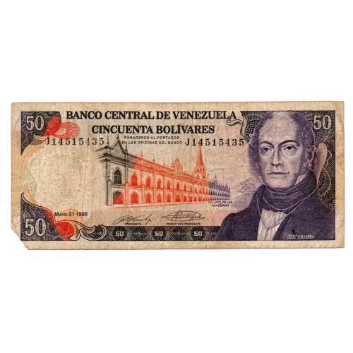 Venezuela 50 Bolivár Bankjegy 1990 P65c